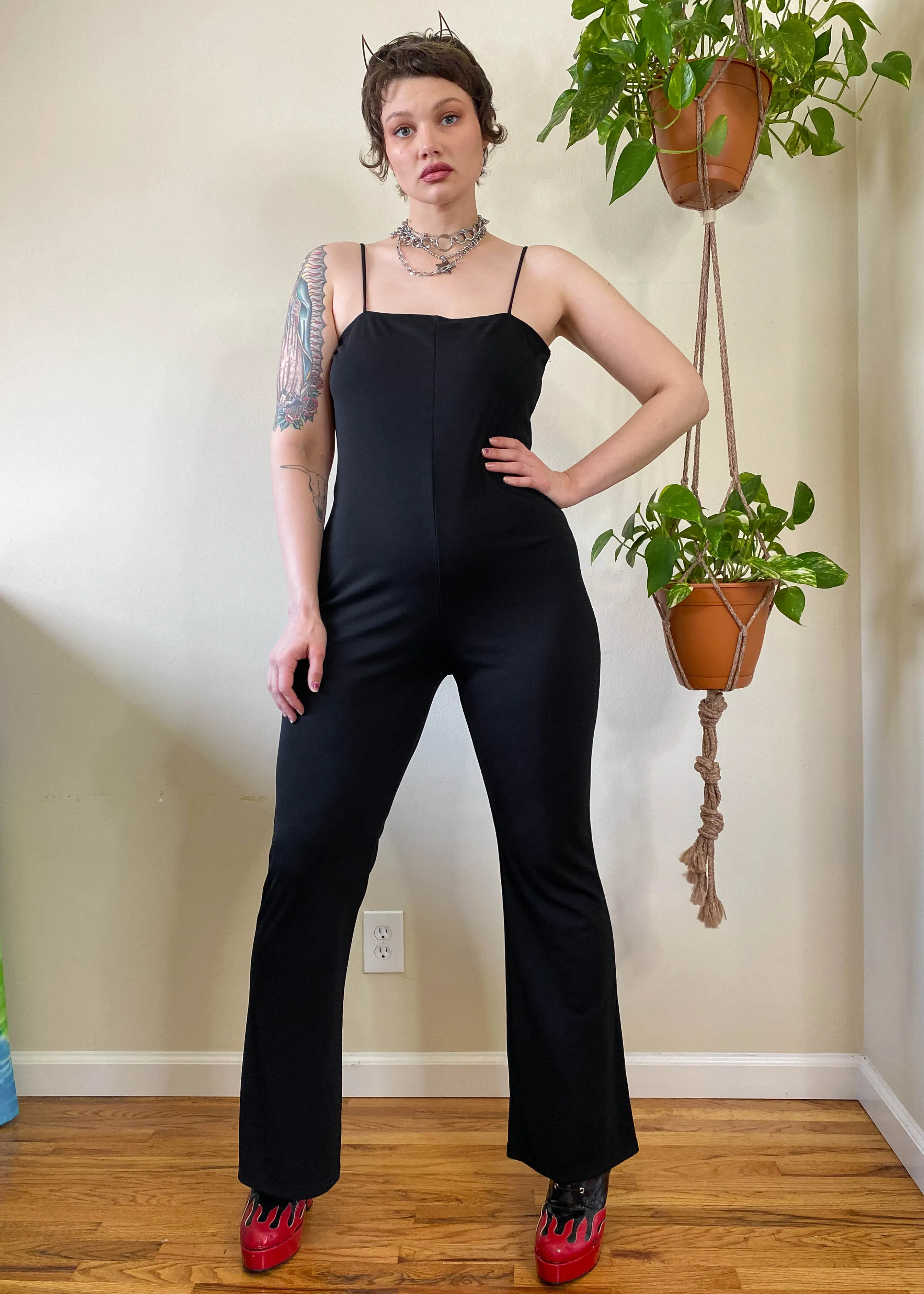 Vintage Square Neck Jumpsuit - L/XL/2X