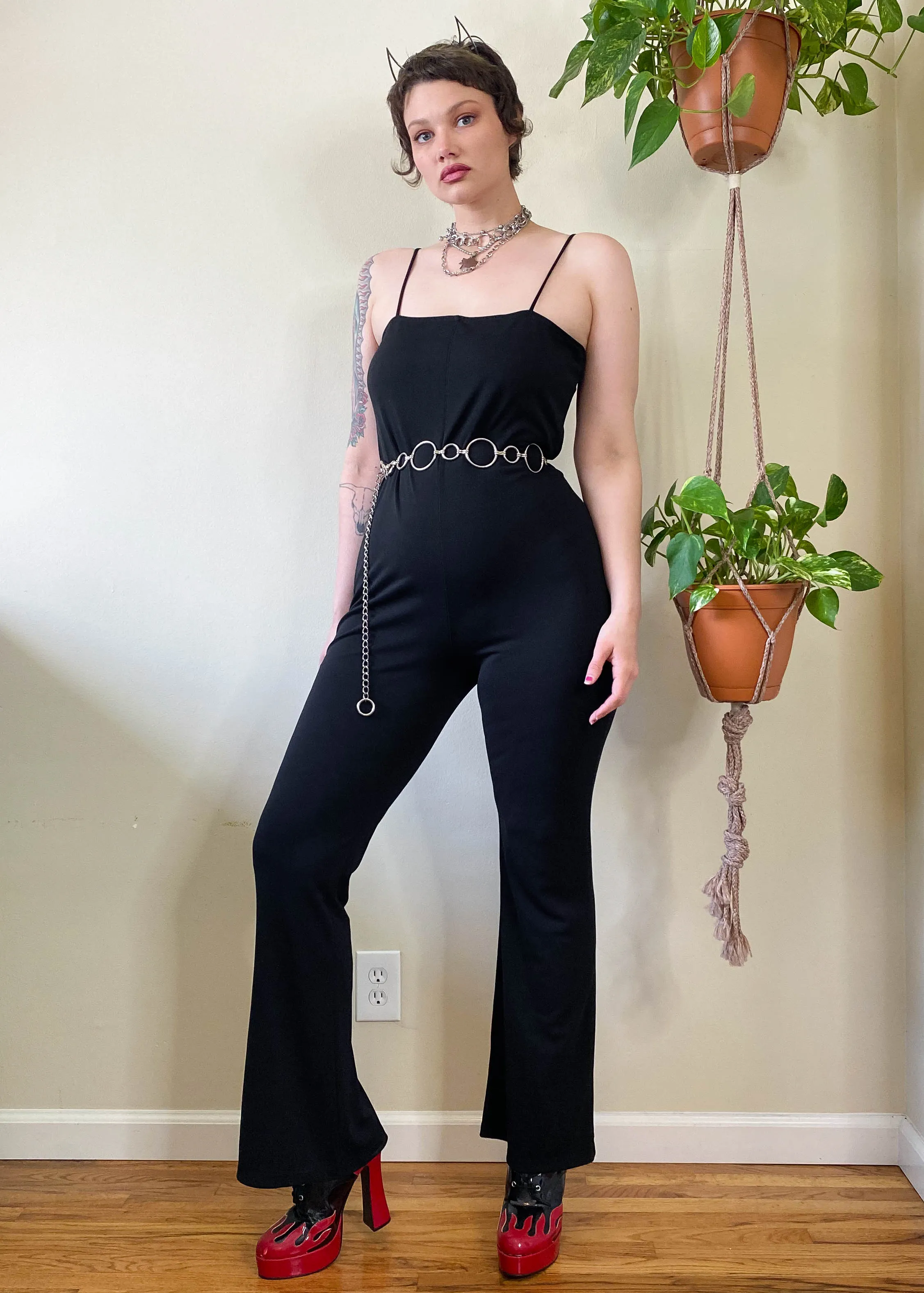 Vintage Square Neck Jumpsuit - L/XL/2X