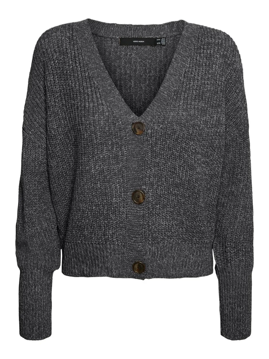 Vmlea Ls V-neck Cuff Cardigan Noos - Grijs