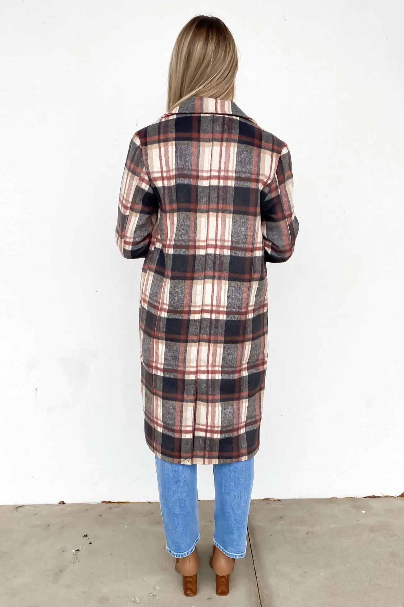 Westward Coat Rust Tan Check