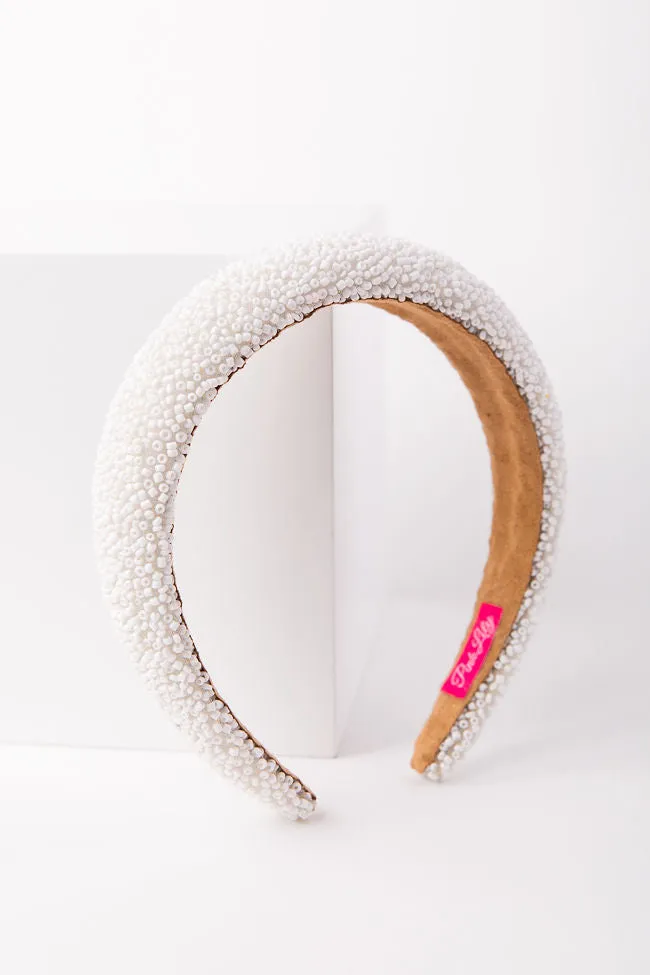 White Pearl Occasion Headband FINAL SALE