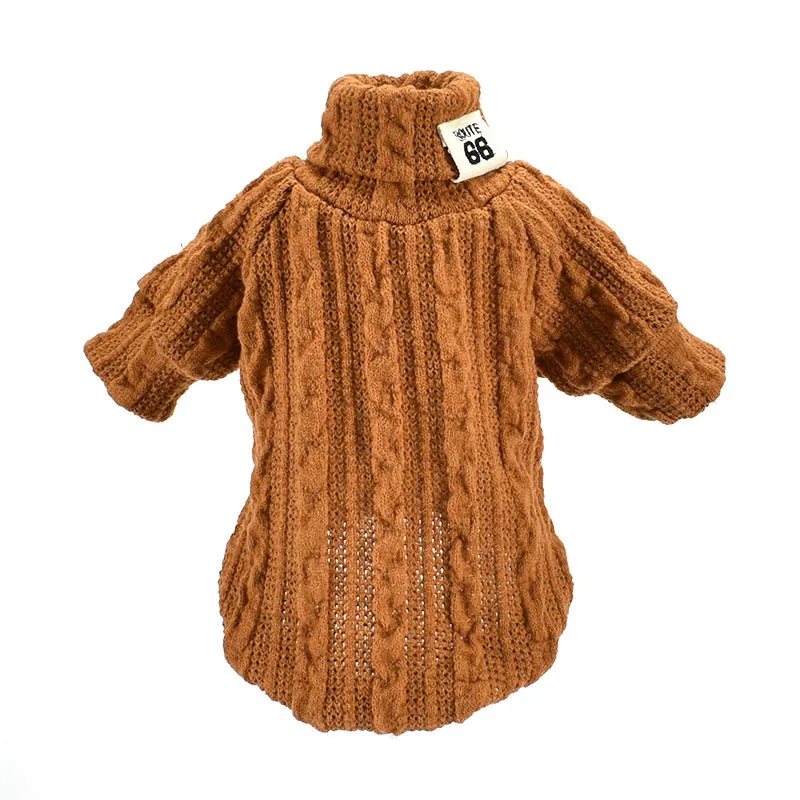 Winter Dog Warm Soft Comfortable Turtleneck Knit Stretchable Sweater Puppy Clothes