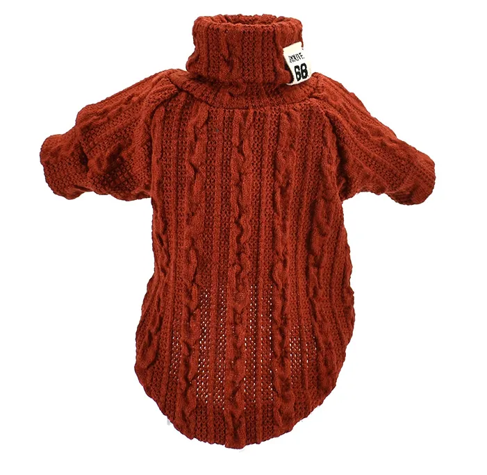 Winter Dog Warm Soft Comfortable Turtleneck Knit Stretchable Sweater Puppy Clothes