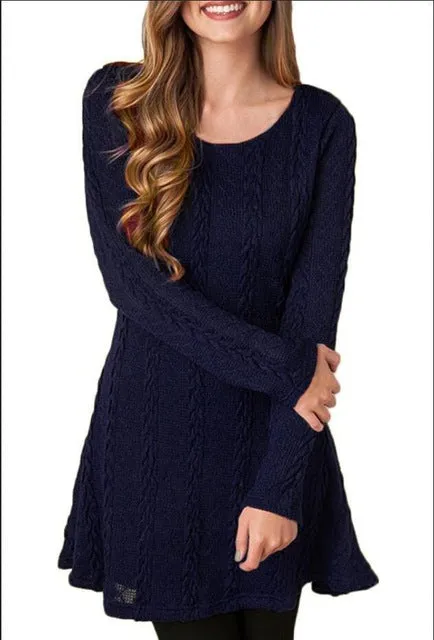 Women Plus Size Short Sweater Dress