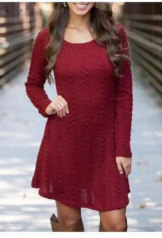 Women Plus Size Short Sweater Dress