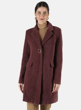 Women Purple Solid Coat