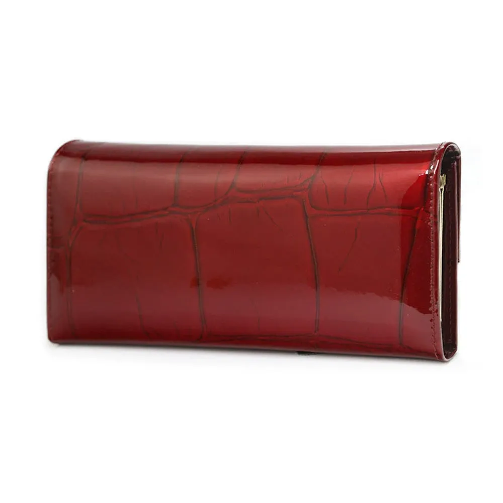 Women's Leather Patent Leather Stone Pattern Wallet New Buckle Multi-Functional Multi-Card-Slot Coin Purse Clutch Hot Trade