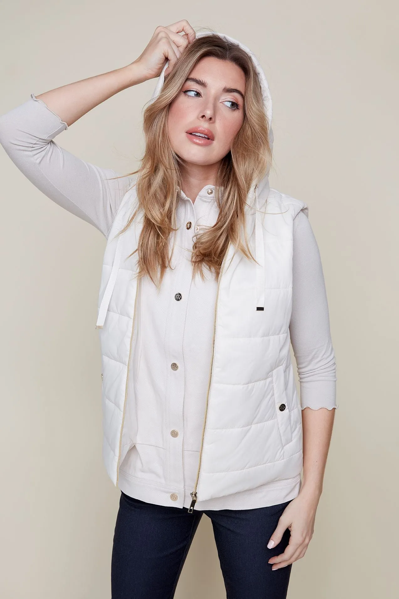 WOVEN VEST OYSTER