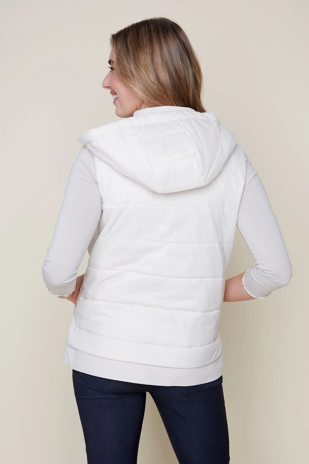 WOVEN VEST OYSTER