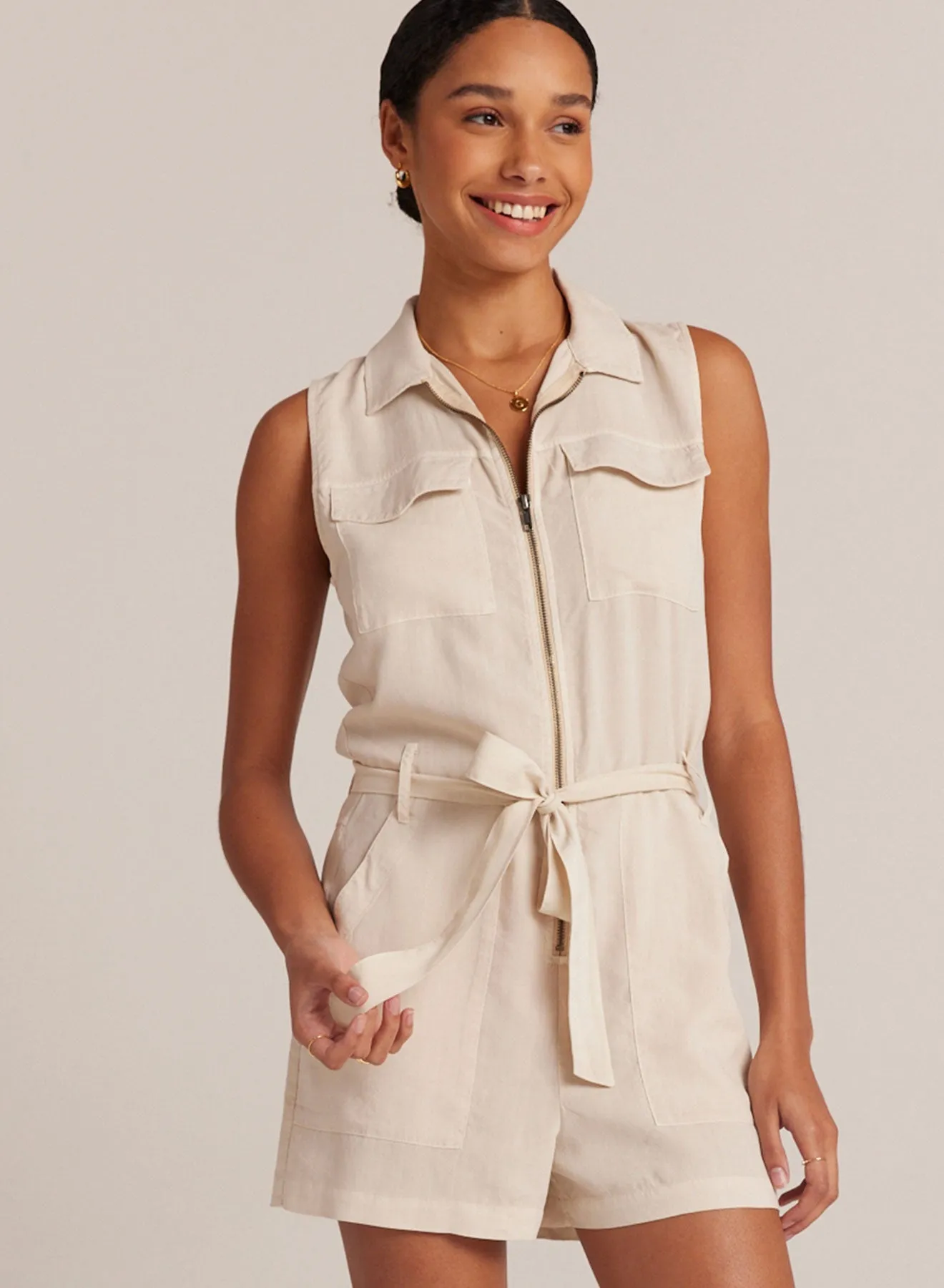 Zip Front Romper - Cliffside