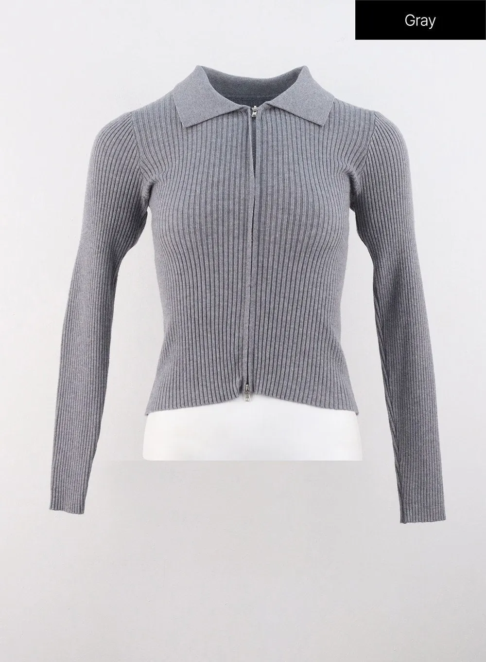 Zip-Up Collar Sweater IS315