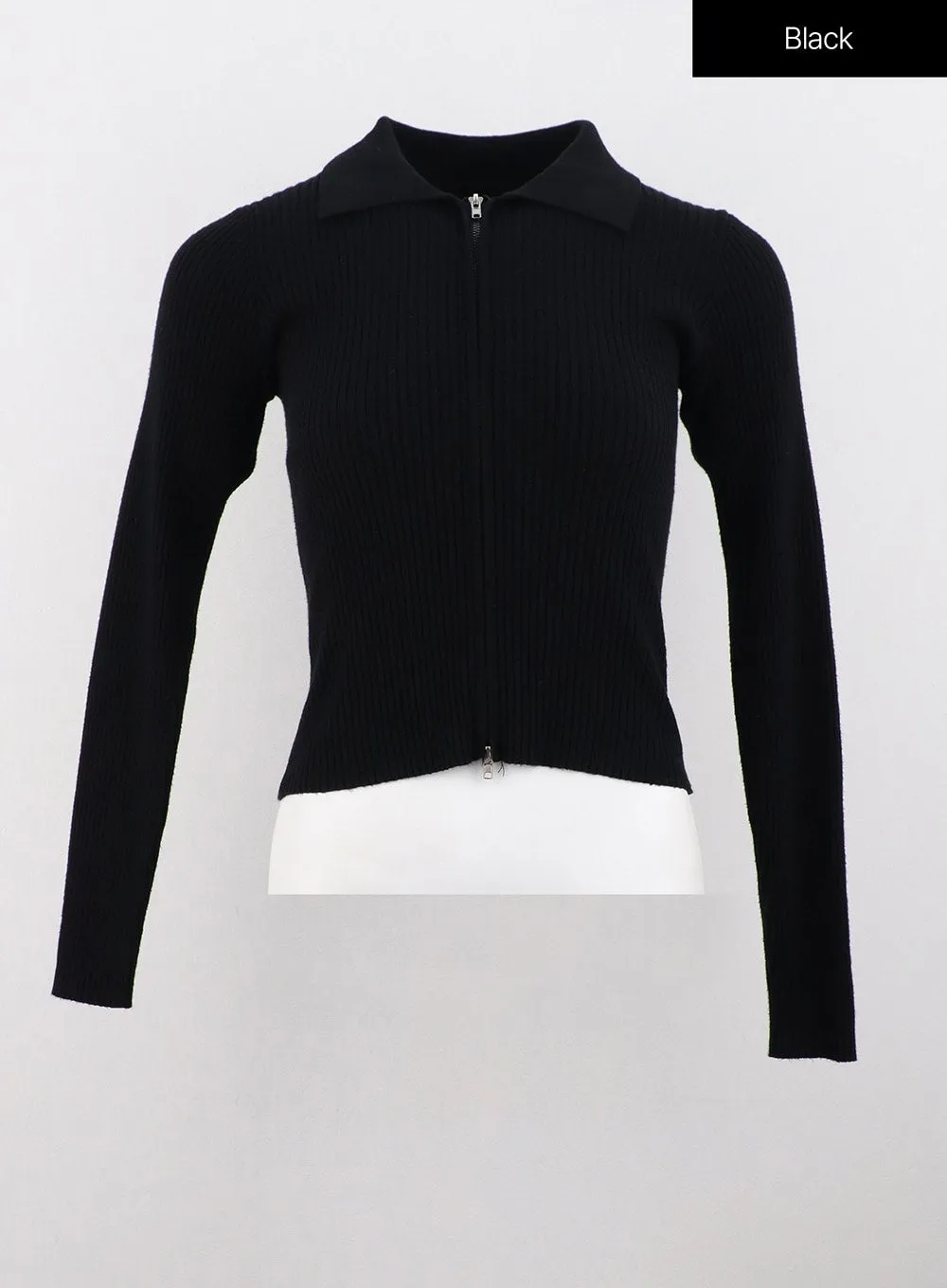 Zip-Up Collar Sweater IS315